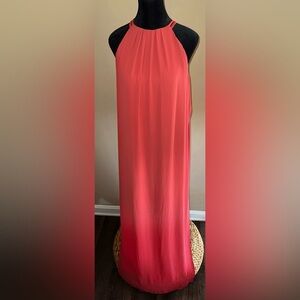 UEC White House Black Market Coral Dress (High-Low/Maxi) Sz 6